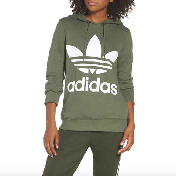 adidas army green hoodie